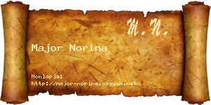 Major Norina névjegykártya